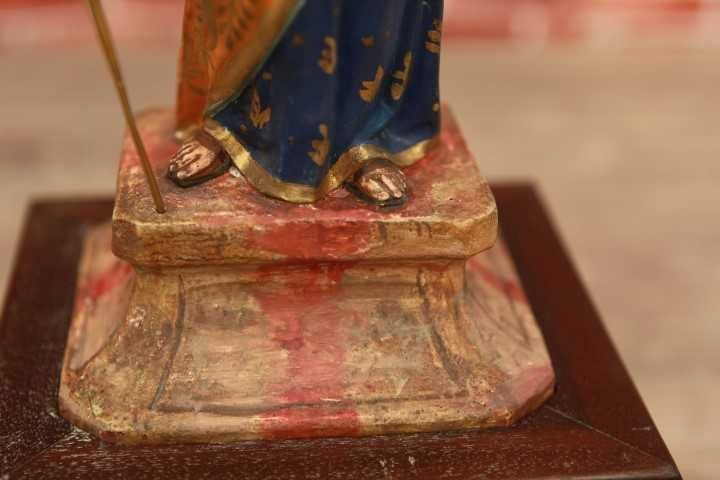 Antiga Imagem de São José com o Menino Jesus em Terracota Policromada
