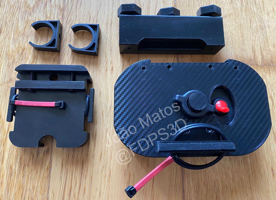 Suporte telemóvel e Racebox mini para volante de kart c/kit Sodi/Birel