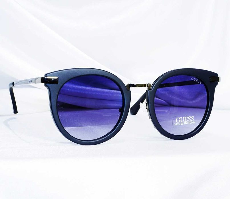 GUESS GF6041 okulary czarne srebrne kocie celine fendi th moschino prada valentino chloe mugler louis vuitton
