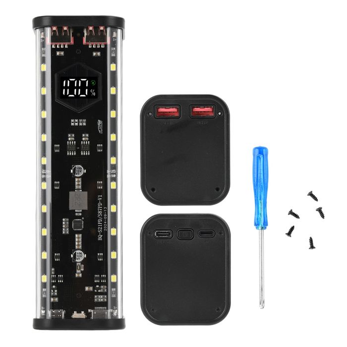 Корпус 21700 4-8 акумуляторів 22W PowerBank швидка зарядка ліхтар