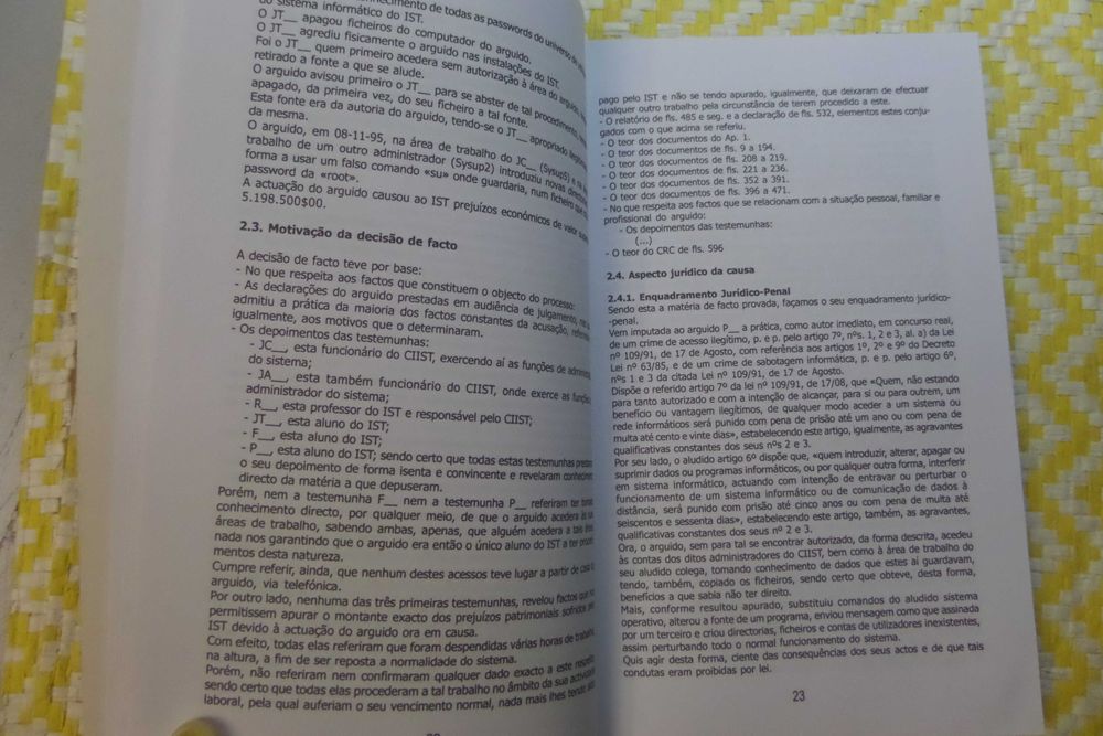 Direito da Informática nos tribunais Portugueses
Manuel Lopes Rocha