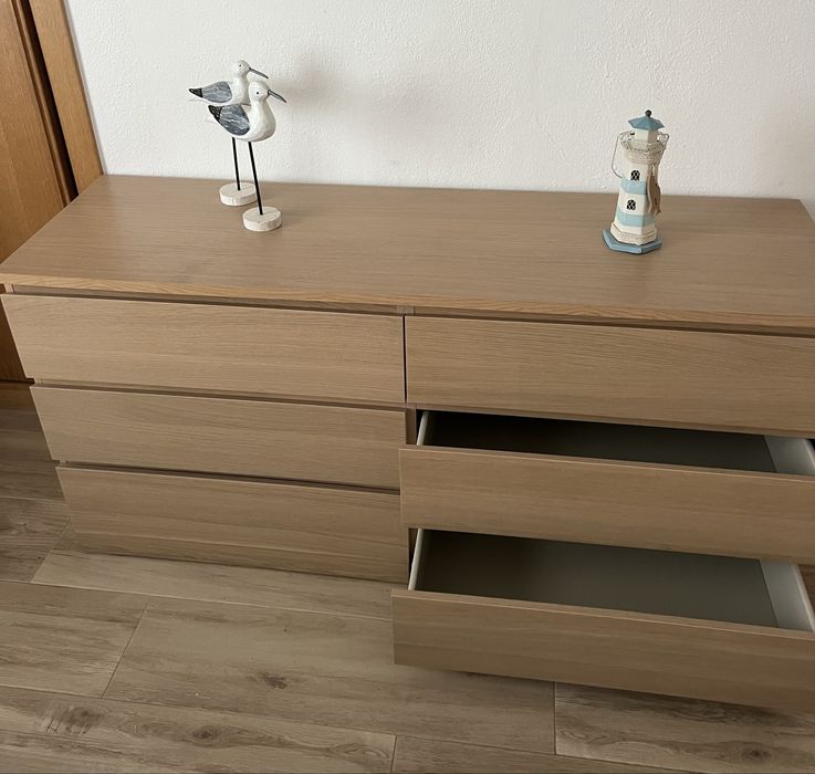 Cómoda dupla de 6 gavetas Carvalho