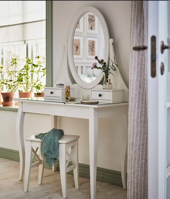 IKEA toaletka Hemnes + taboret Hemnes zestaw piękna i wyjątkowa