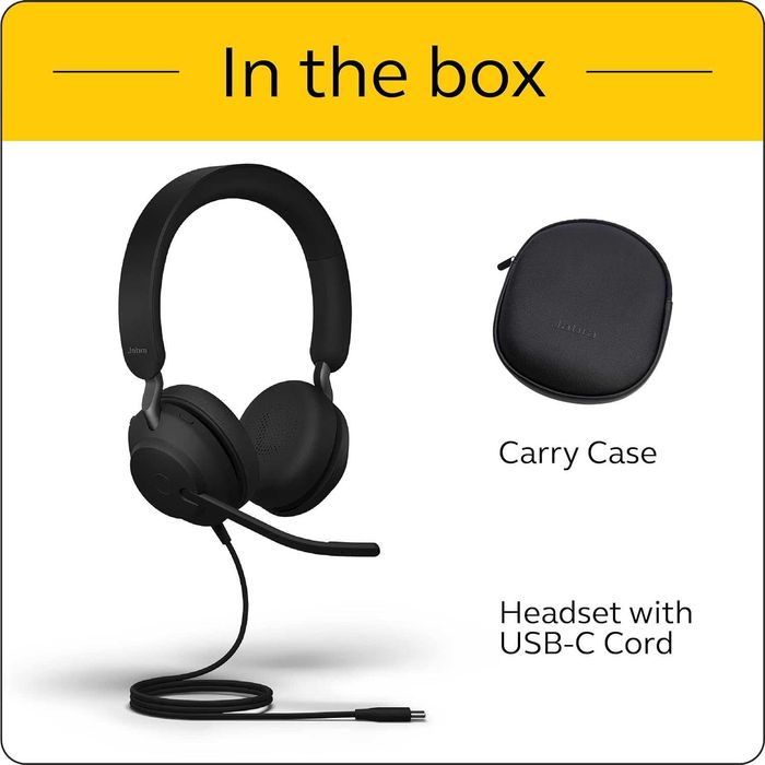 Auricular Jabra Evolve2 40, UC Stereo, Preto | NOVO