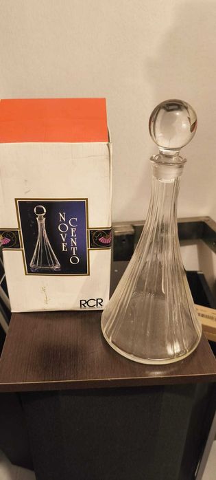 Garrafa / Decantador de Cristal Italiano RCR Novecento - Novo na Caixa