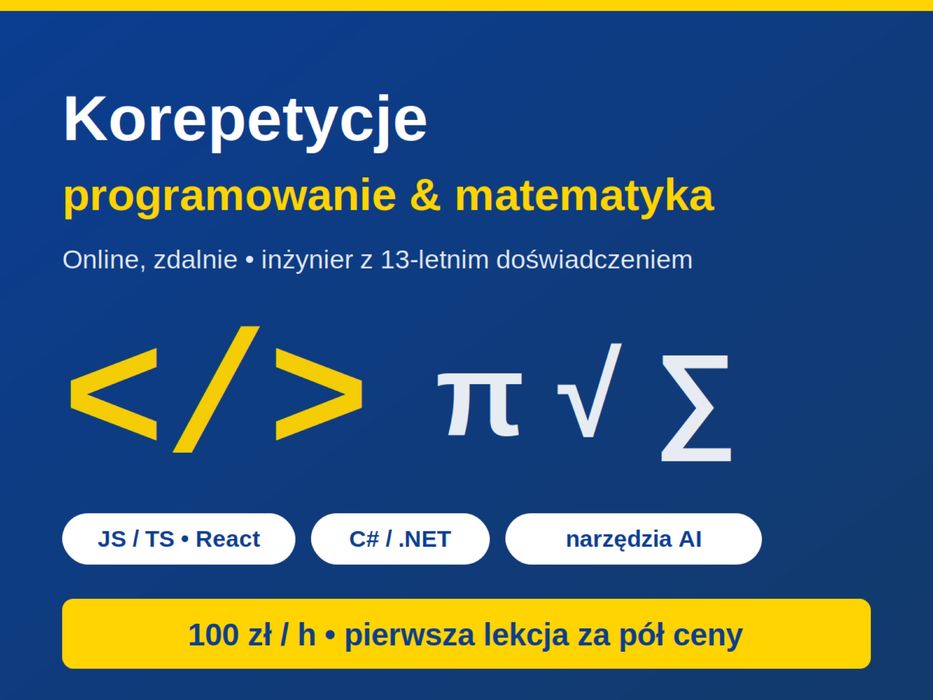 Korepetycje z programowania, AI i matematyki