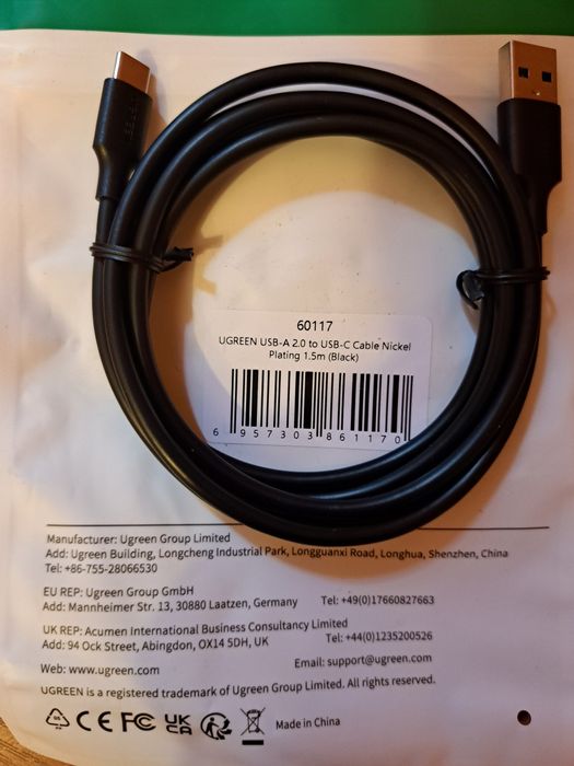 Кабель USB Tape-C                                    Длинна 1.5 метра.