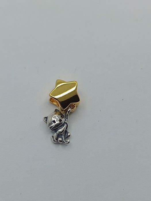 Nowy charms kotek z gwiazdką - srebro 925