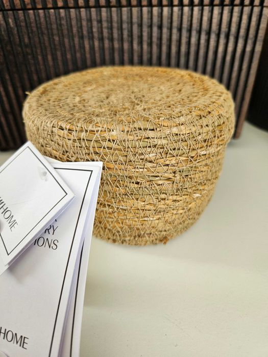 Маленька коробка з морської трави h&m home, круглий органайзер+кришка