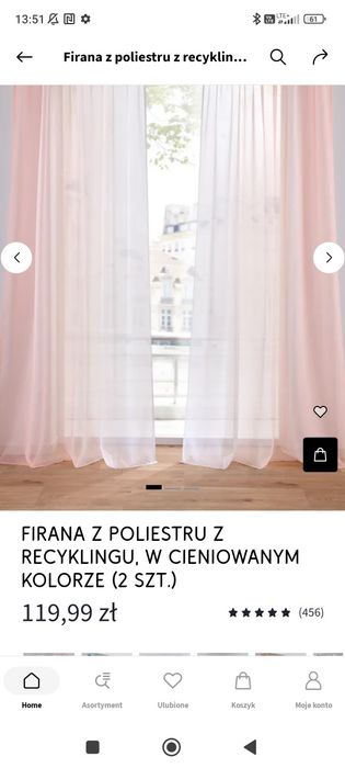 Firany cieniowane różowe stan idealny  2 sztuki