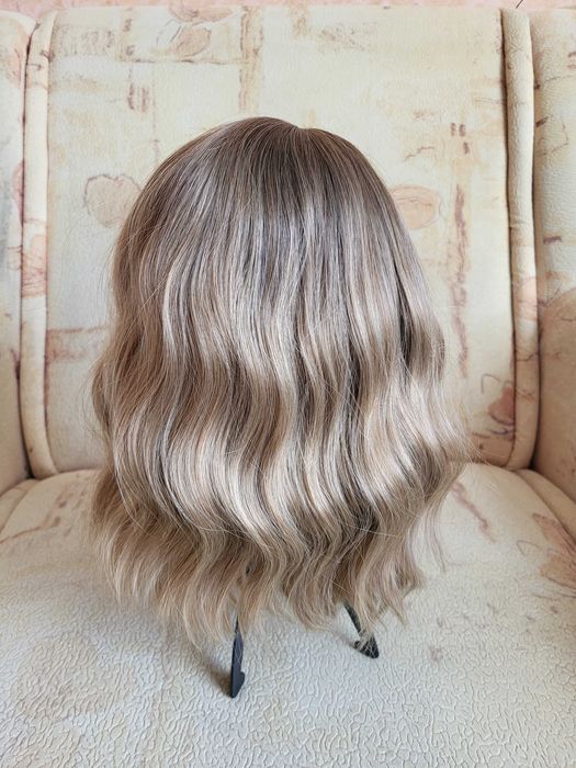 Парик розовый длинный локоны короткий русый волны кучери омбре челка