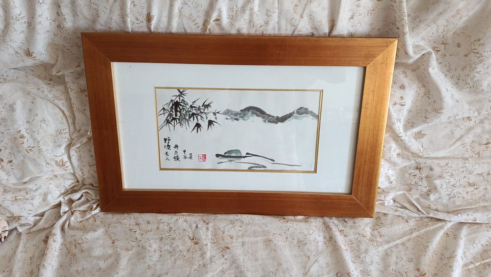 Pintura a tinta da china,pintada pelos proprios  artistas chineses