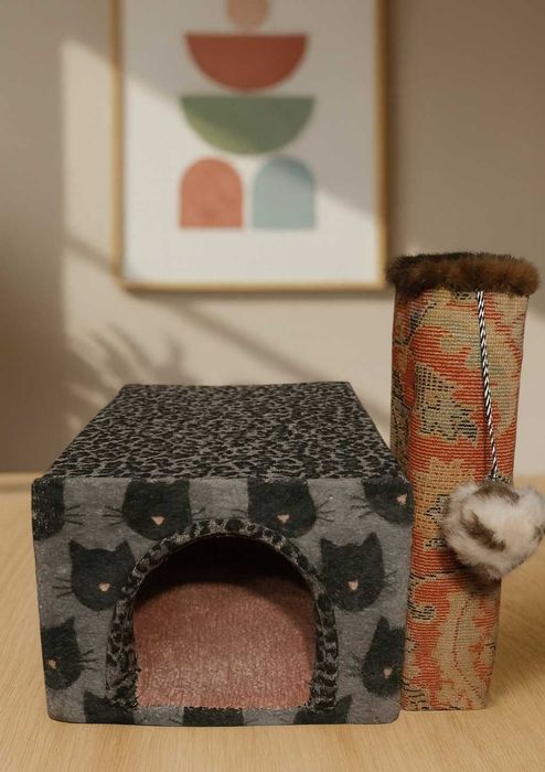 Ігровий комплекс 3в1: Будиночок + Кігтеточка + Іграшка. Розпродаж !