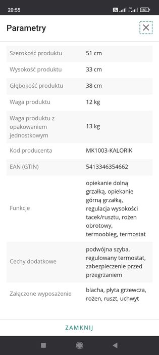 Mini piekarnik Kalorik MK1003-KALORIK