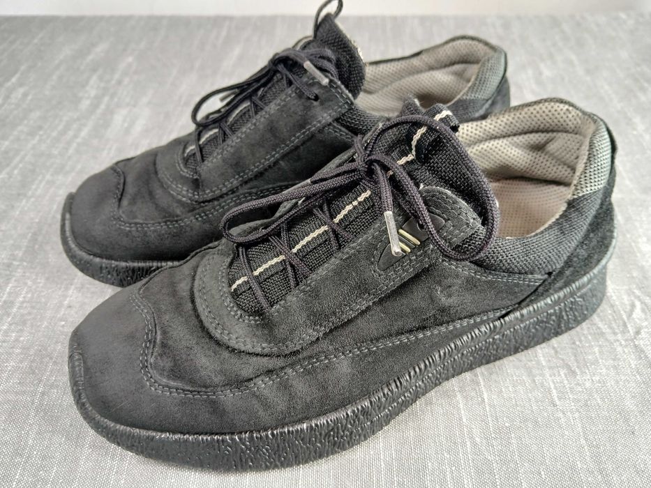 Buty Ecco roz. 37 czarne zamszowe wygodne półbuty sneakersy