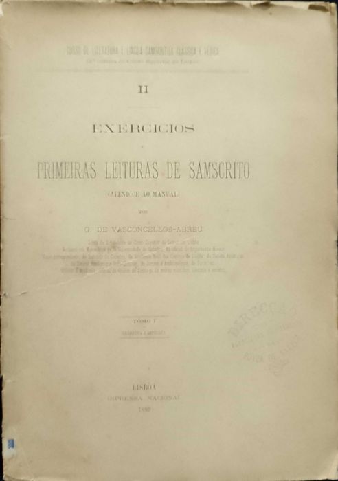 Exercícios e primeiras Leituras de Sânscrito 1889