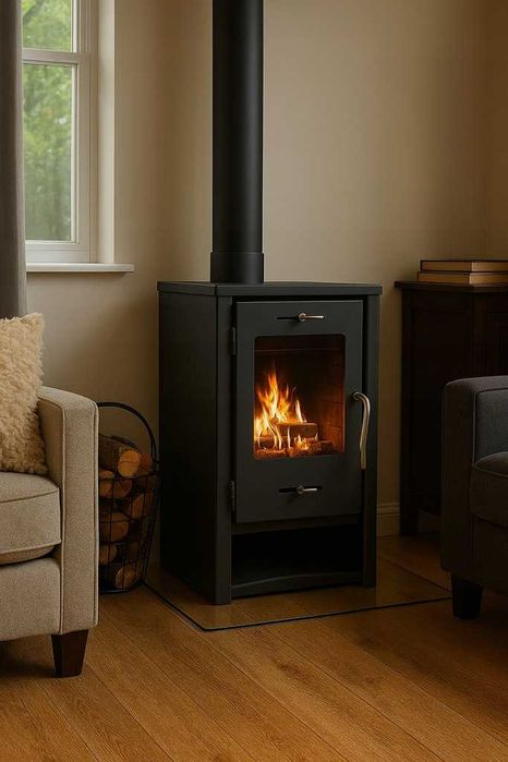 Piec Piecyk żeliwny kominek koza Leo Szamot wolnostojący