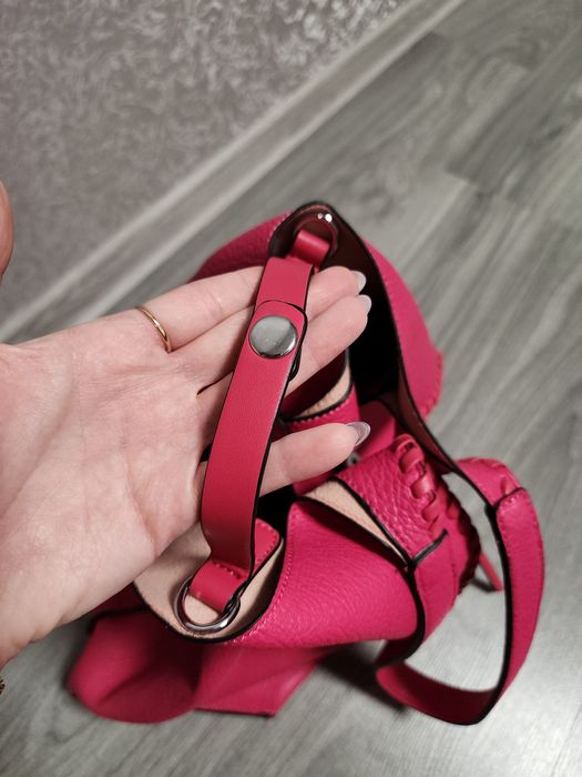 Кожаная сумка / малиновая сумка / большая сумка