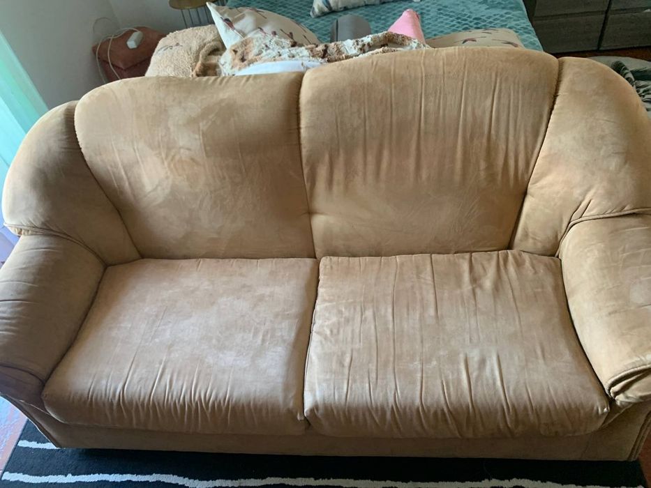 Sofá pele pêssego