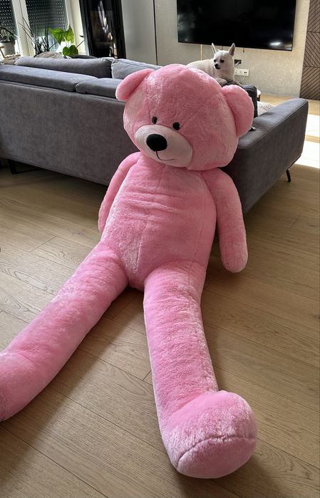 Duży Pluszowy  różowy miś XXL 190cm  nowy bez metki
