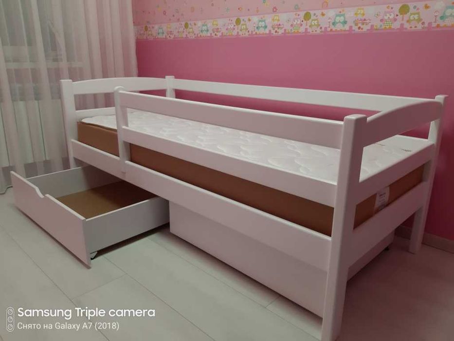 Ліжко дитяче підліткове односпальне з масиву дерева Ліза нота