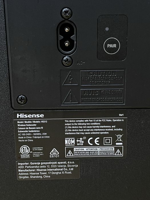 Soundbar Hisense HS312 300w