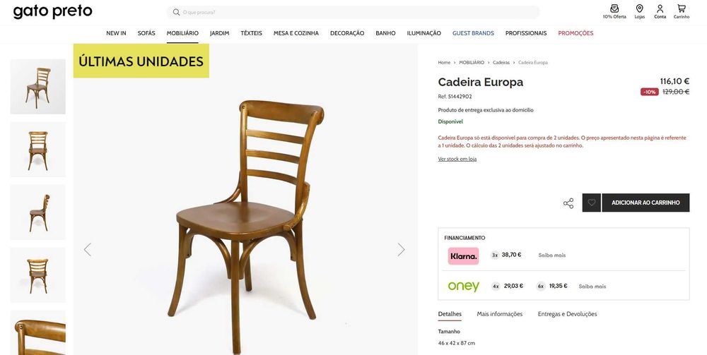 Conjunto Mesa e 4 Cadeiras Europa Gato Preto