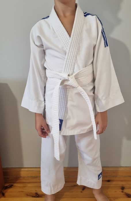 Kimono judo adidas + biały  pas 130/140