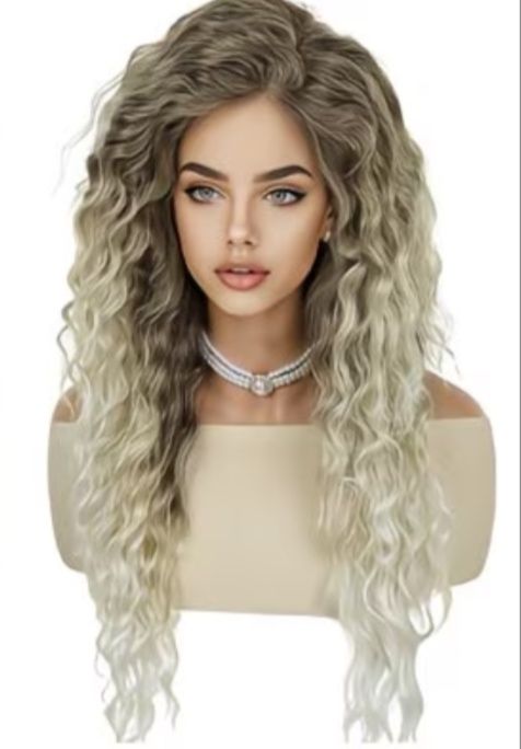 Peruka loki fale afrolki blond ombre