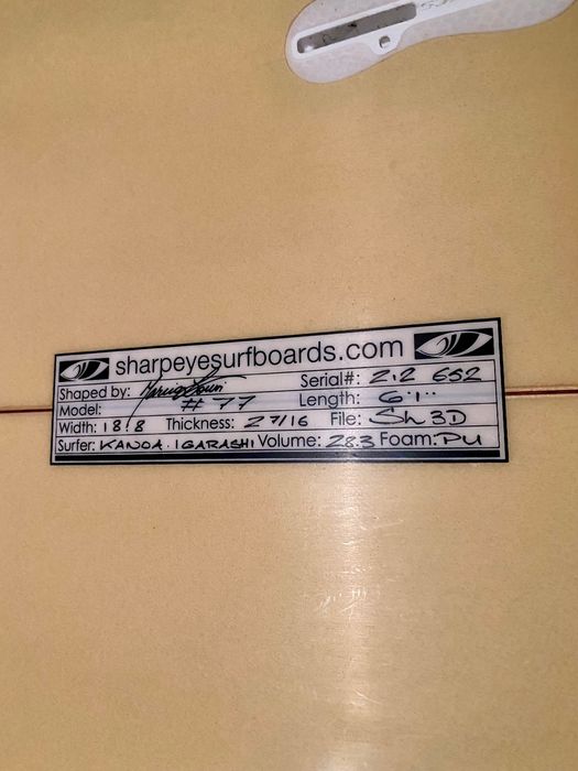 Prancha Sharpeye modelo #77 Kanoa igarashi