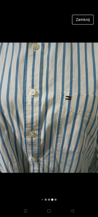 Koszula męska Tommy Hilfiger biała w paski TH  M 38 biała casual biuro