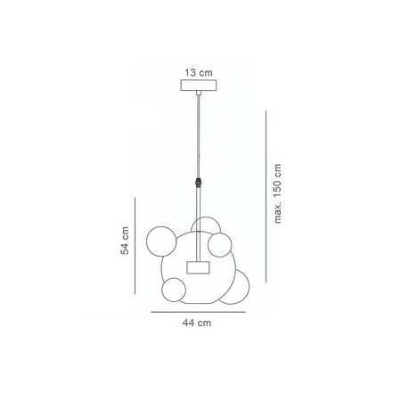 Lampa wisząca Baloone szklana, kolor złoty i biały, NOWA, BL1300, elegancka
