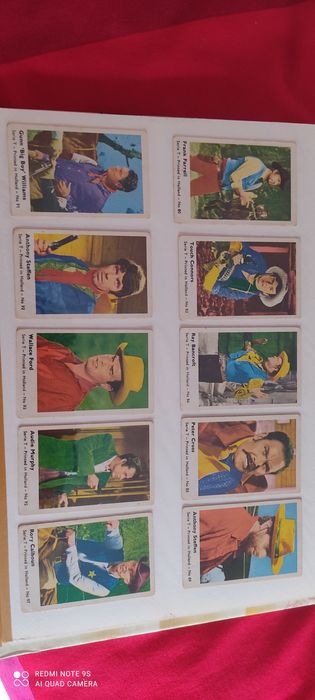 49 cromos cartas Série T,W, dutch gum anos 60, actores western Hollywo