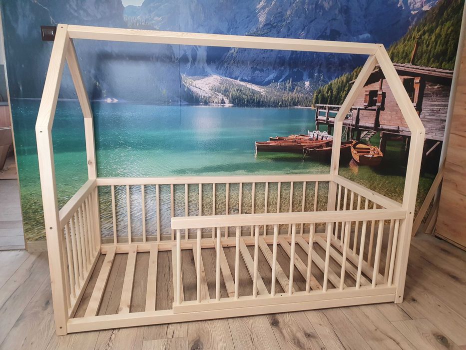 łóżko  domek drewniane
