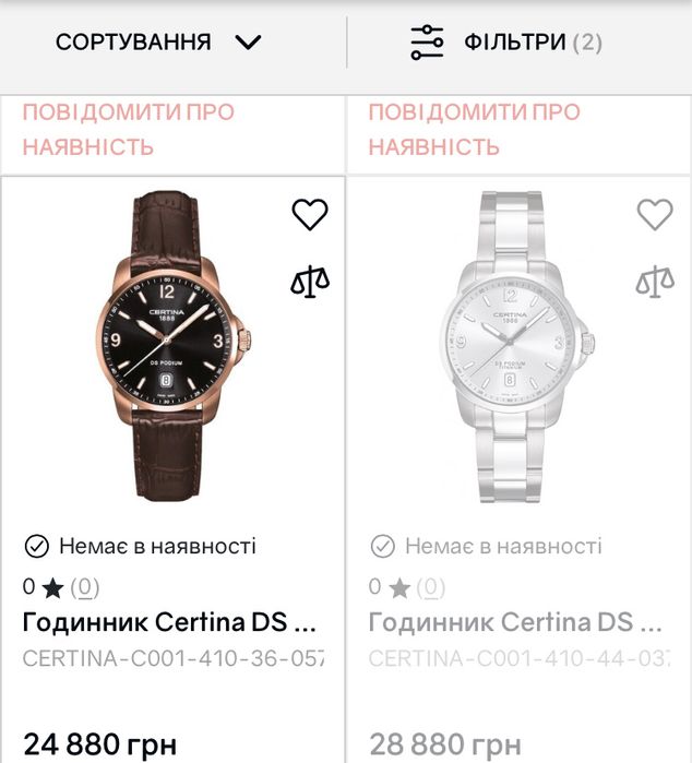 Швейцарський годинник Certina ds podium