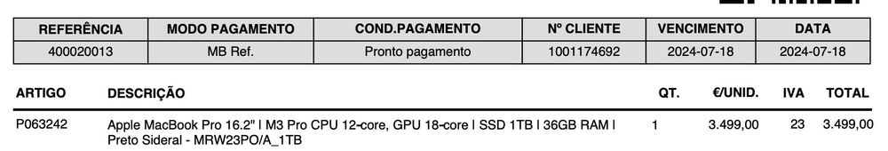 Macbook pro 16 - M3 Pro - 1tb 36Gb ram - OTIMO ESTADO