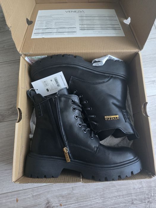 Skórzane botki trapery damskie Venezia r.38