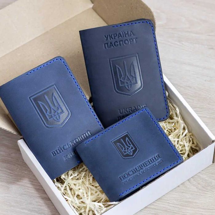 Набір обкладинок на убд, паспорт, військовий квиток (різні кольори)