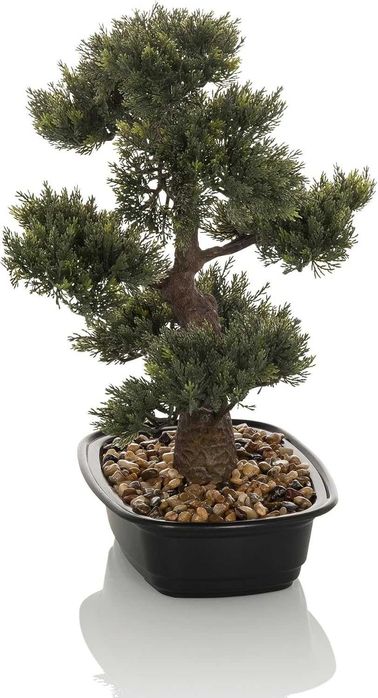 hjh OFFICE sztuczna roślina BONSAI sztuczna roślina dekoracyjna łatwa w pielęgnacji sztuczne drzewo sosnowe zielone