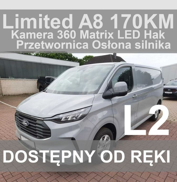 Ford Transit Custom  L2 Limited A8 170KM Matrix LED Kamera 360 HAK Przetwornica Od ręki !