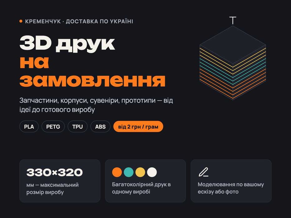 3D друк на замовлення | Багатокольоровий | Моделювання по ескізу