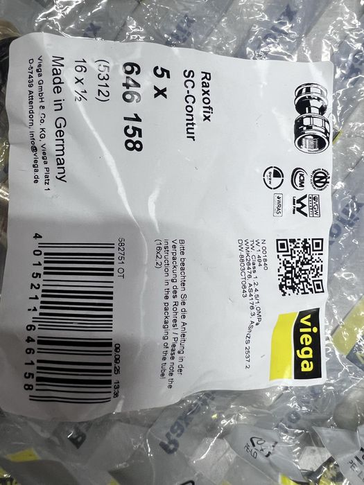 Viega Przejściówka Raxofix 5312 RG IG 16mmx1/2 646158