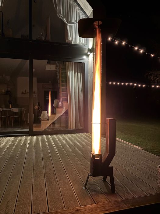 Parasol grzewczy na pellet piec rakietowy