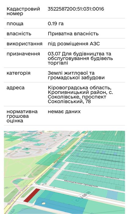 Продажа участка 38 соток район Соколовка.