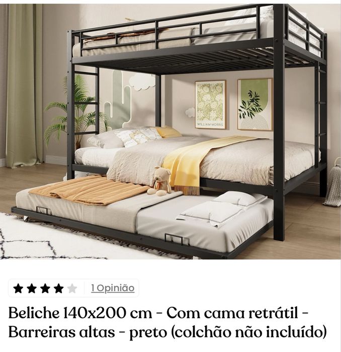 Beliche Novo 2 camas  140*200 e uma exrra 90*190