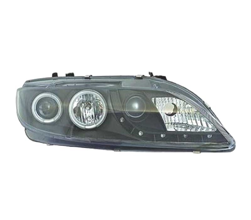 FARÓIS MAZDA 6 02-08 OLHOS DE ANJO LUZ DIURNA FUNDO NEGRO