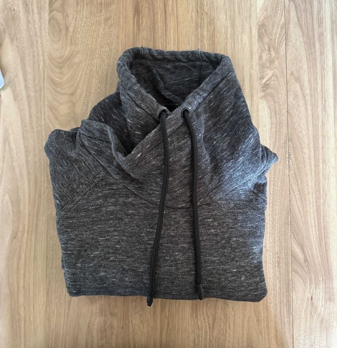 Bluza kangurka z golfem M bawełniana szara H&M