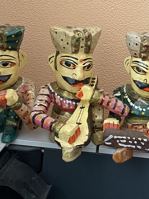 Винтажные фигурки индийских музыкантов, Индия, ручная работа