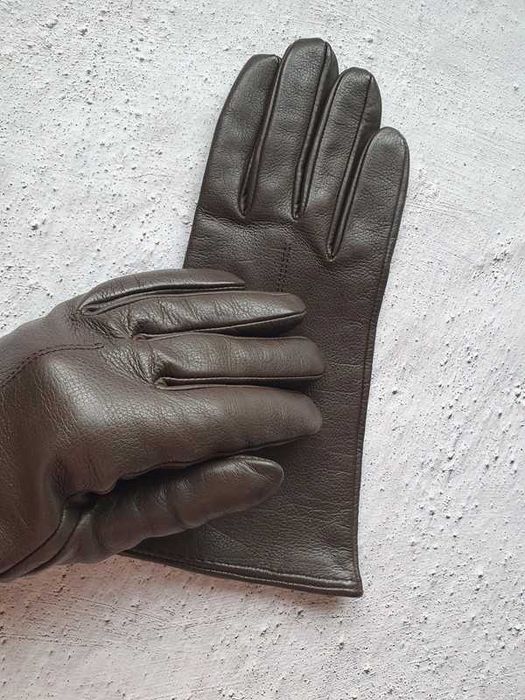 Nowe Rękawiczki Brązowe