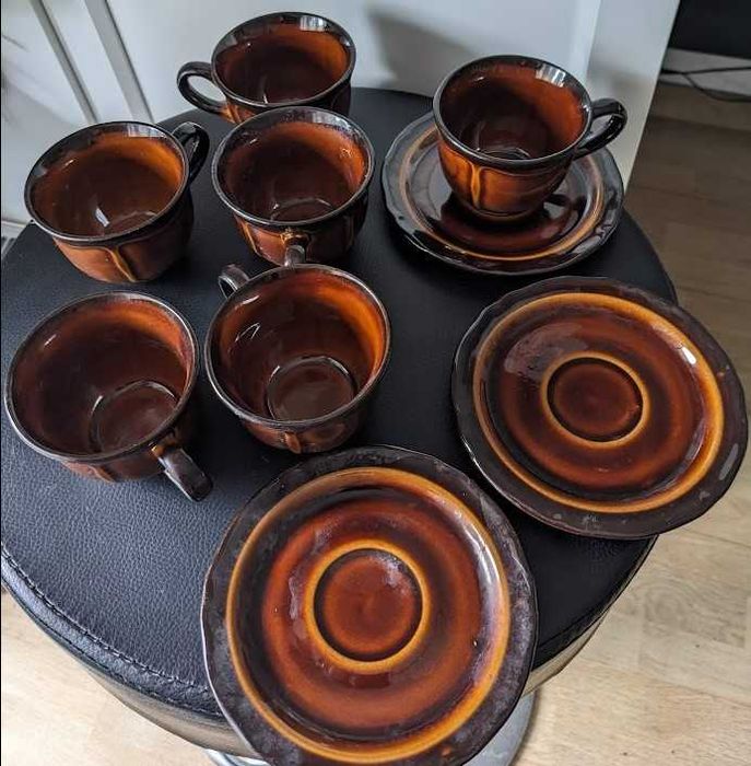 Porcelana PRL Porcelit Pruszków filiżanki (6szt) + spodki (3szt)